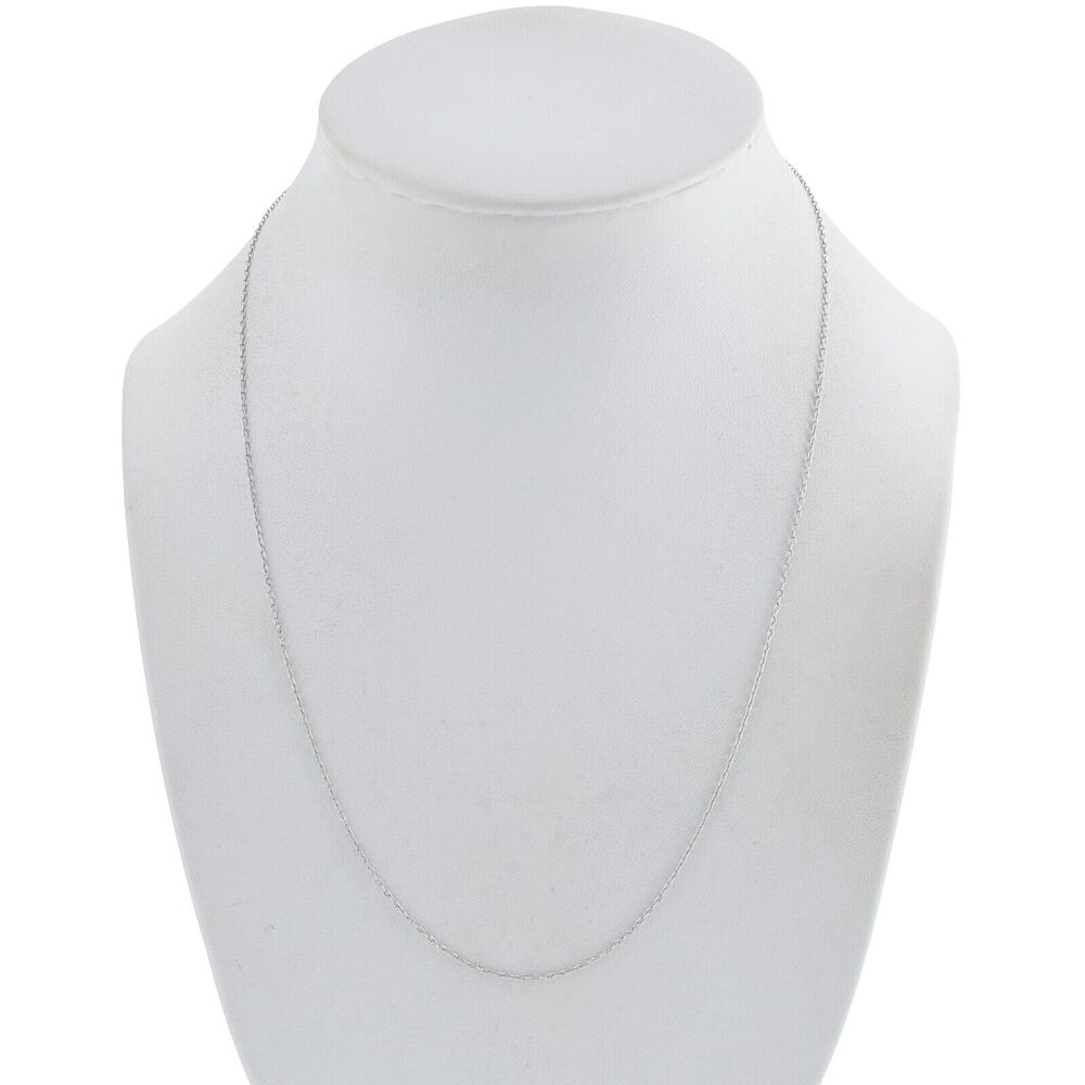 Estate Italy SU Sterling Silver 925 0.8mm Cable Chain Necklace 18.5"